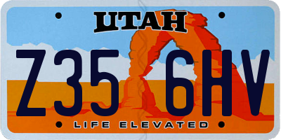 UT license plate Z356HV