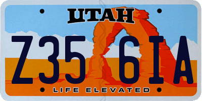 UT license plate Z356IA