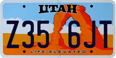 UT license plate Z356JT