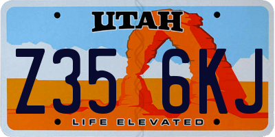 UT license plate Z356KJ