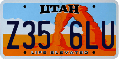 UT license plate Z356LU