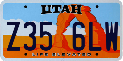 UT license plate Z356LW