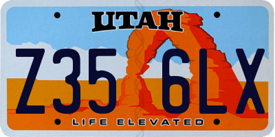UT license plate Z356LX