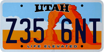 UT license plate Z356NT