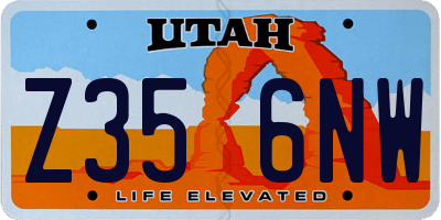 UT license plate Z356NW