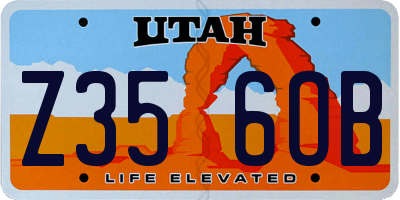 UT license plate Z356OB
