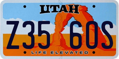 UT license plate Z356OS