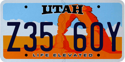 UT license plate Z356OY
