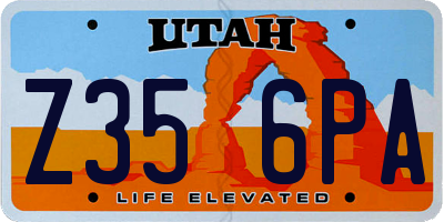 UT license plate Z356PA