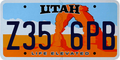UT license plate Z356PB
