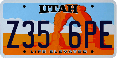 UT license plate Z356PE