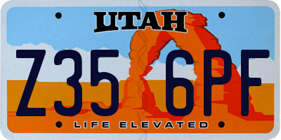 UT license plate Z356PF