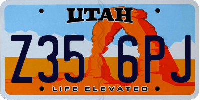 UT license plate Z356PJ