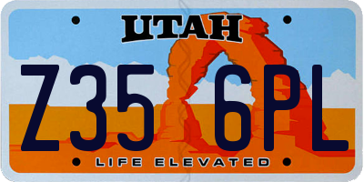 UT license plate Z356PL