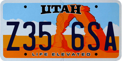 UT license plate Z356SA