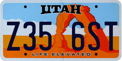 UT license plate Z356ST