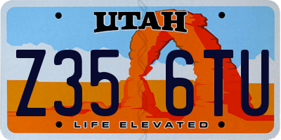 UT license plate Z356TU