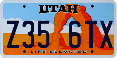 UT license plate Z356TX