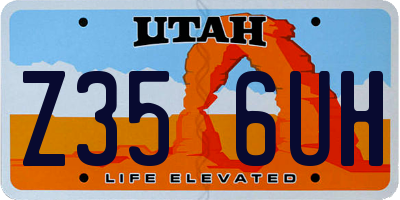 UT license plate Z356UH