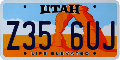 UT license plate Z356UJ