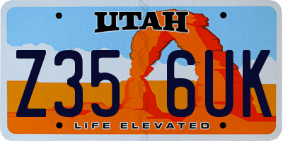 UT license plate Z356UK