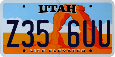 UT license plate Z356UU
