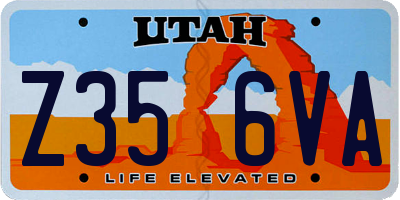 UT license plate Z356VA
