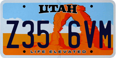 UT license plate Z356VM