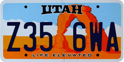 UT license plate Z356WA