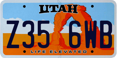 UT license plate Z356WB
