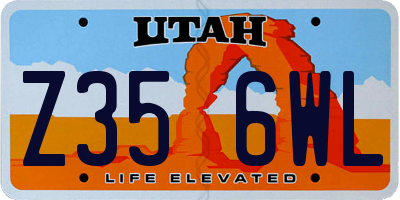 UT license plate Z356WL