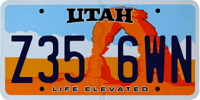 UT license plate Z356WN