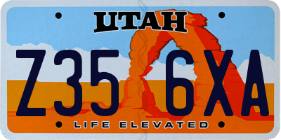 UT license plate Z356XA