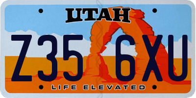 UT license plate Z356XU
