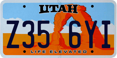 UT license plate Z356YI