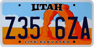 UT license plate Z356ZA