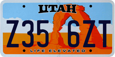 UT license plate Z356ZT