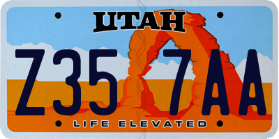 UT license plate Z357AA