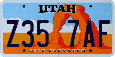 UT license plate Z357AF