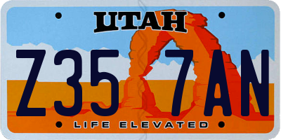 UT license plate Z357AN
