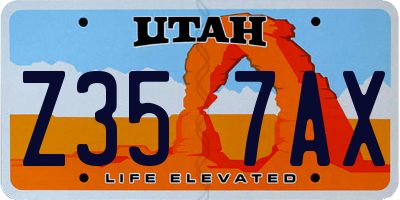 UT license plate Z357AX