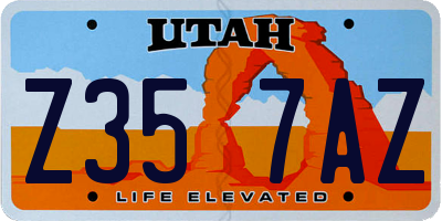 UT license plate Z357AZ
