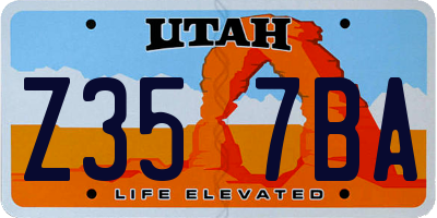 UT license plate Z357BA