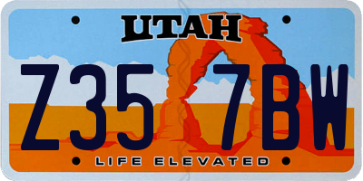 UT license plate Z357BW