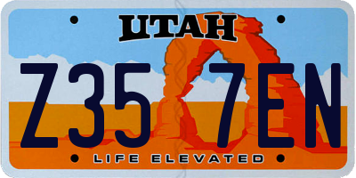 UT license plate Z357EN