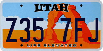 UT license plate Z357FJ