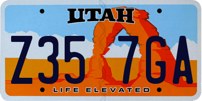 UT license plate Z357GA