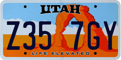 UT license plate Z357GY