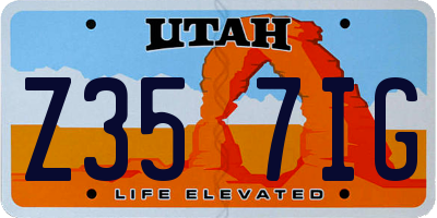 UT license plate Z357IG