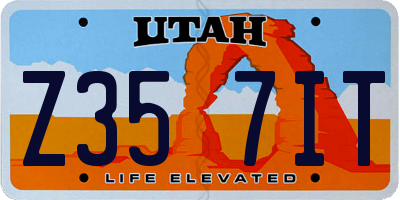 UT license plate Z357IT
